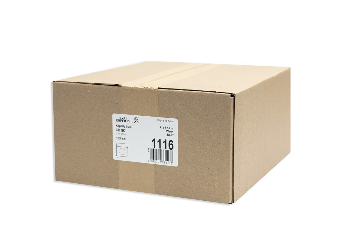 Koperta CD biała NK okno 1000szt.